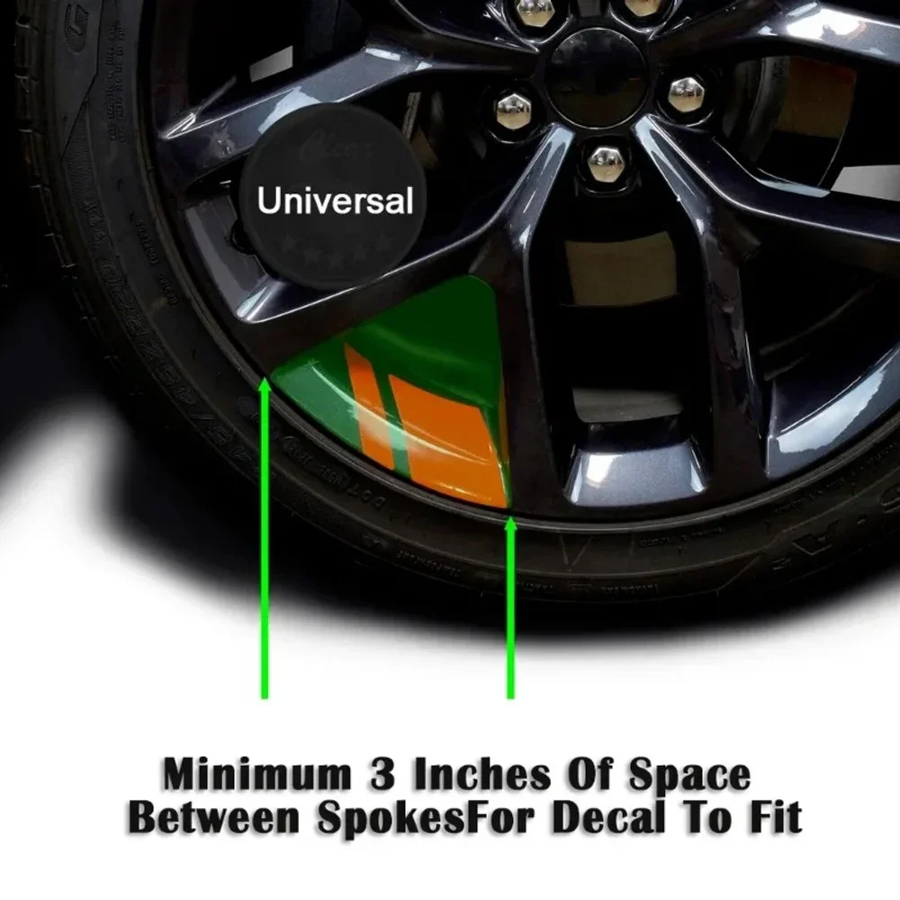 Aftermarket Reflective Wheel Hub Decal Set (6 Pcs) – Rim Cover Sticker | Dodge,