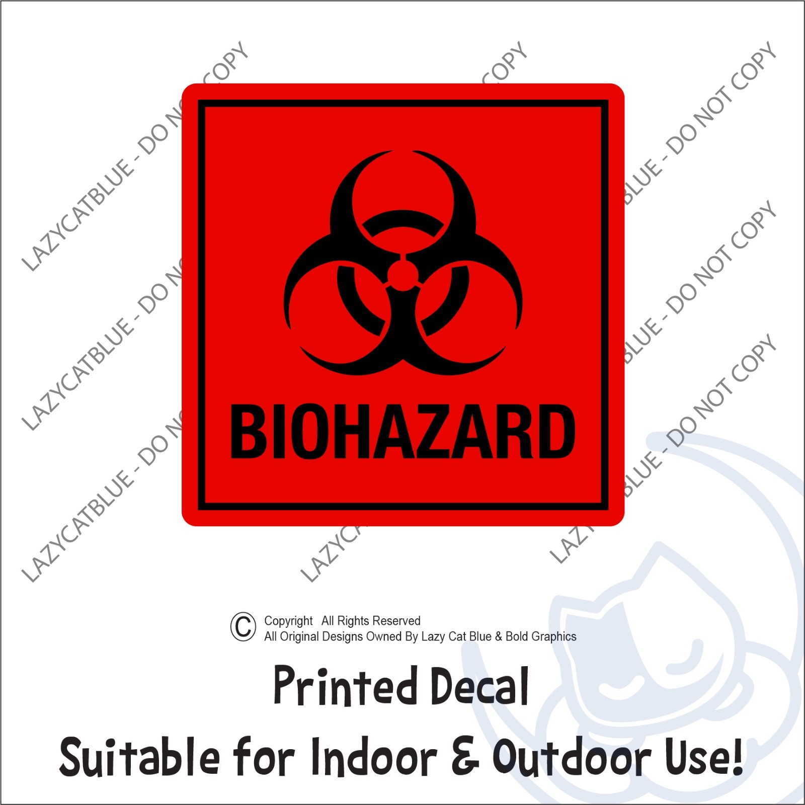 Biohazard Decal Sticker Warning Caution Hazardous Material Shop Safety Attention