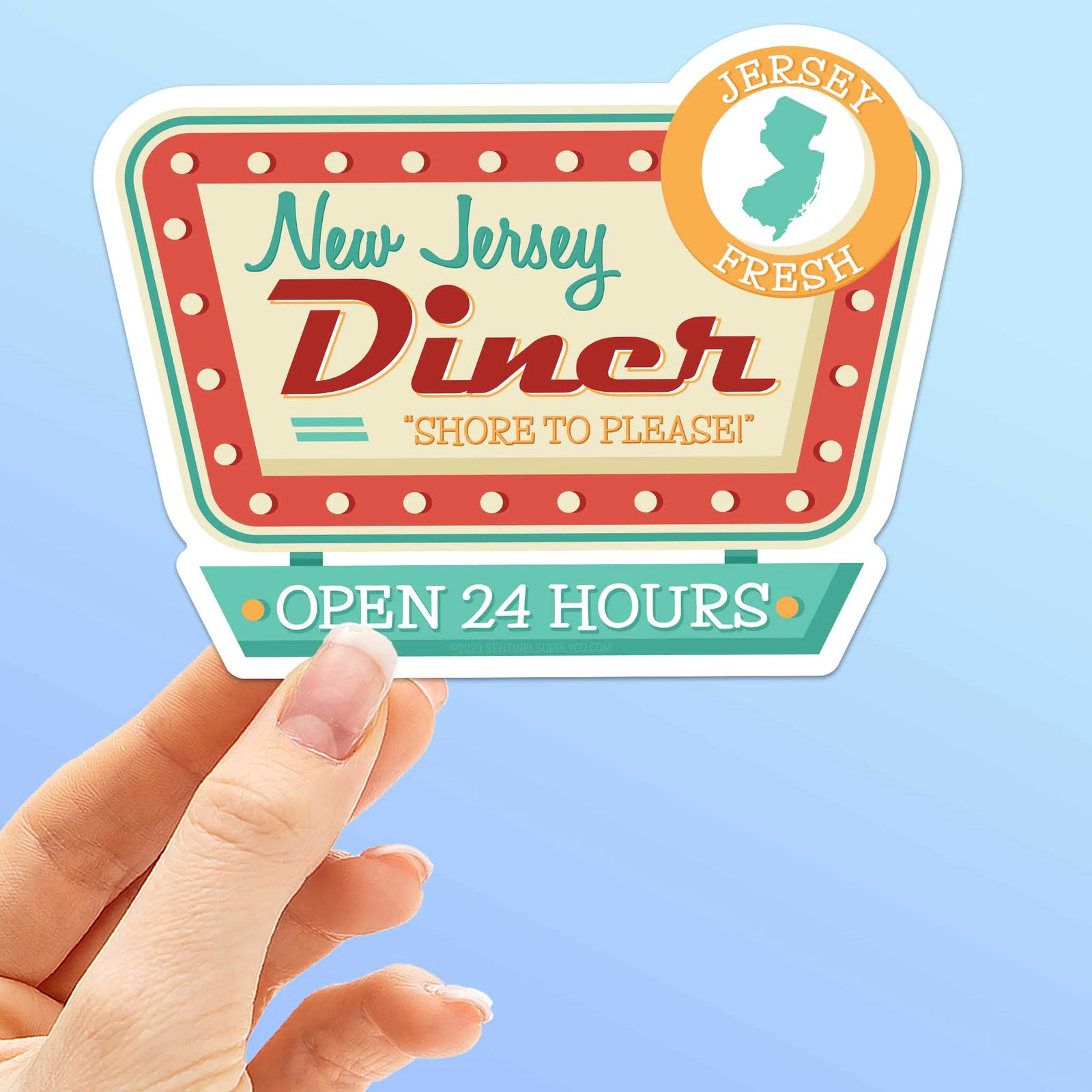 New Jersey Diner Sticker – Cute NJ Decal for Laptop & Hydroflask Water Bottle