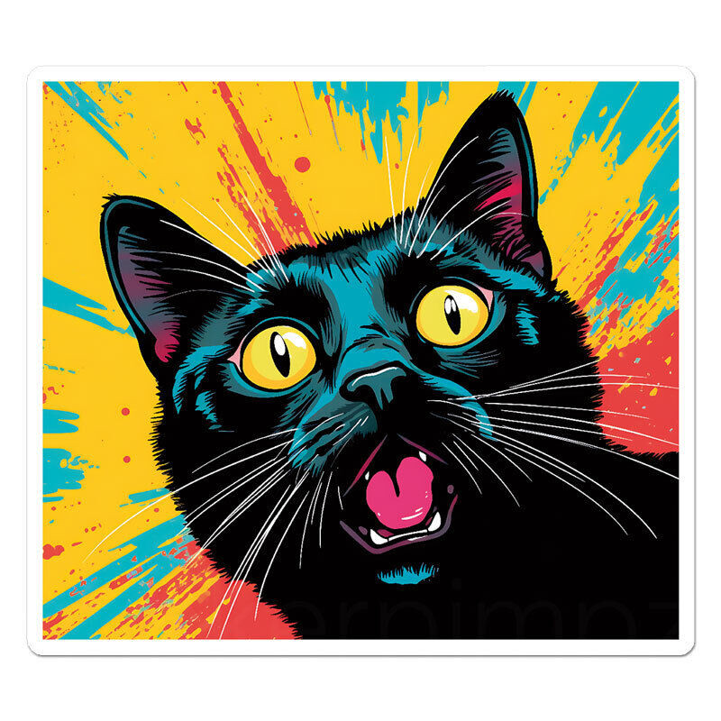 Popart Black Cat Sticker