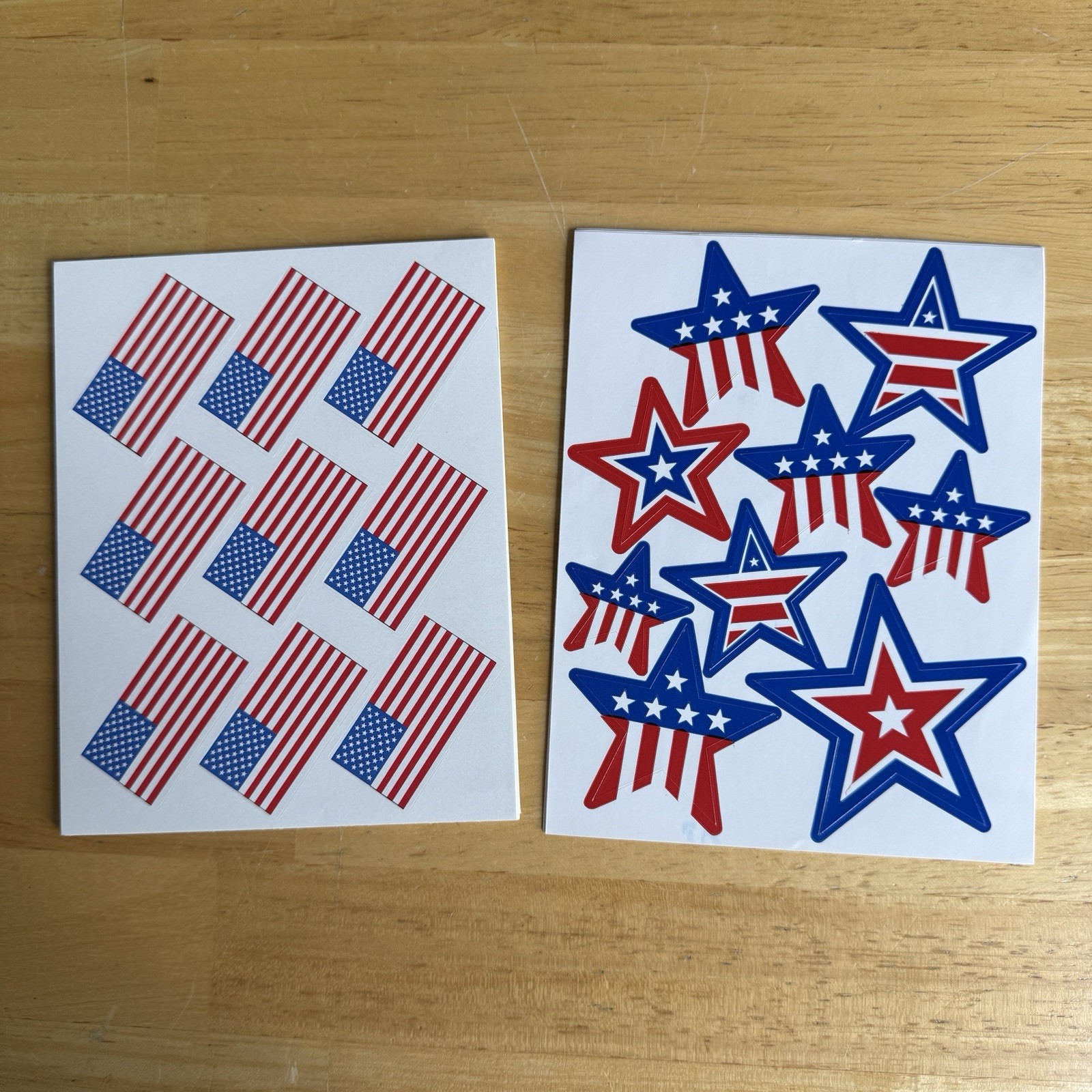 United States American USA Flag Stickers Stars Patriotic Red White & Blue Read