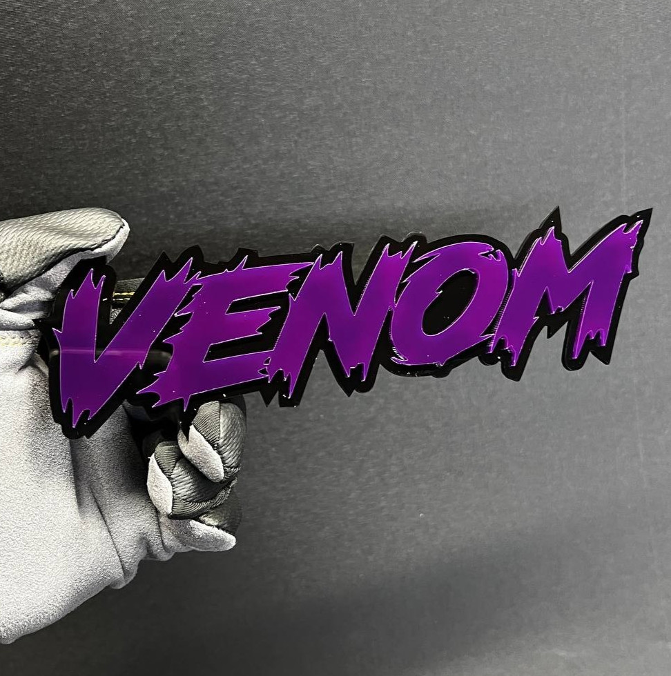 1x VENOMOUS Custom Text 3D Acrylic Car Emblem Badge Multicolor Fender Decal