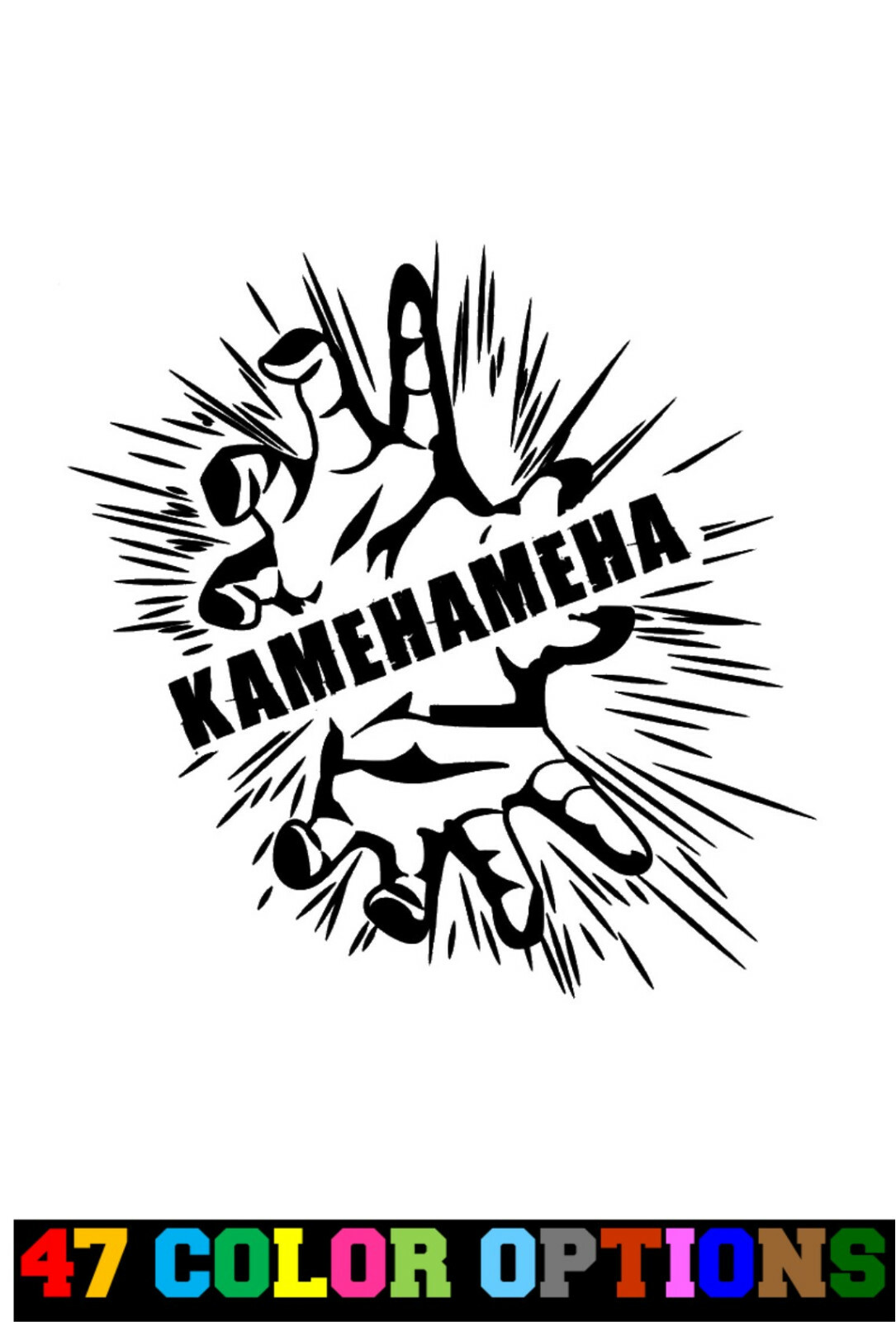 Vinyl Decal Truck Car Sticker Laptop Dragon Ball Z Super Saiyan Kamehameha Hands