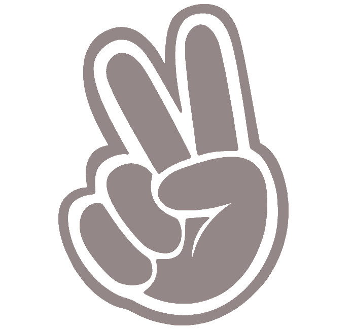 PEACE SIGN HAND, Decal Stickers for Cars, Windows, Laptops, Tablets.