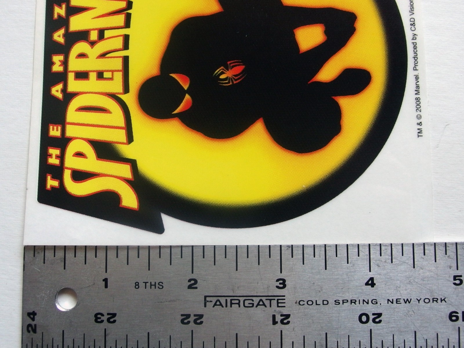Spider-Man Spidey Black Clear Sticker Marvel C&D Visionary 2008 4.5" x 4.75"