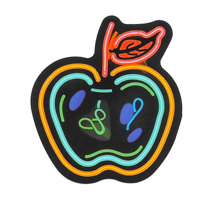 Retro Neon Apple Sticker Cyberpunk 80s Aesthetic Vinyl Decal For Laptop Sign