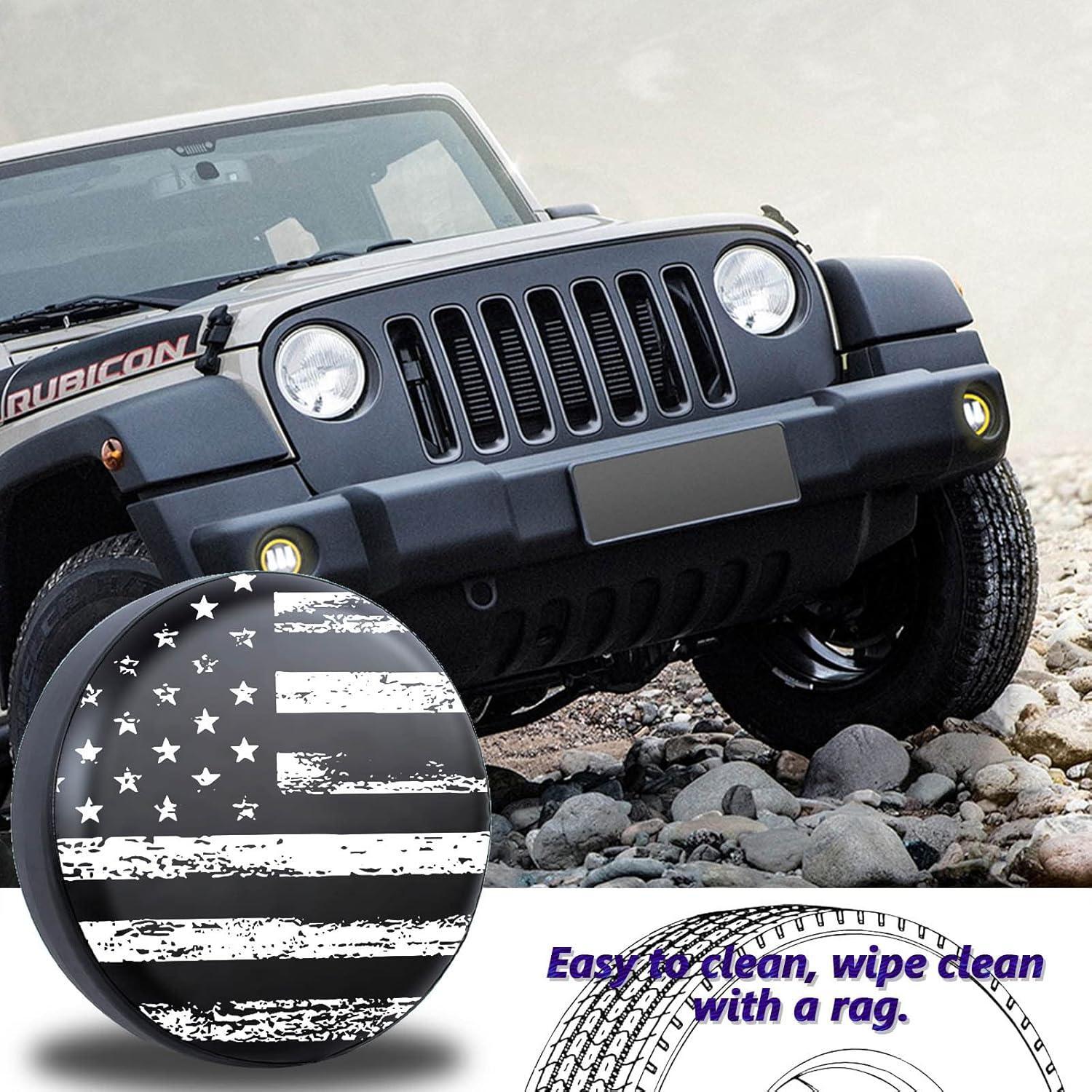 17" American Flag Spare Tire Cover Fit Jeep Wrangler Rv SUV Truck Travel Trailer
