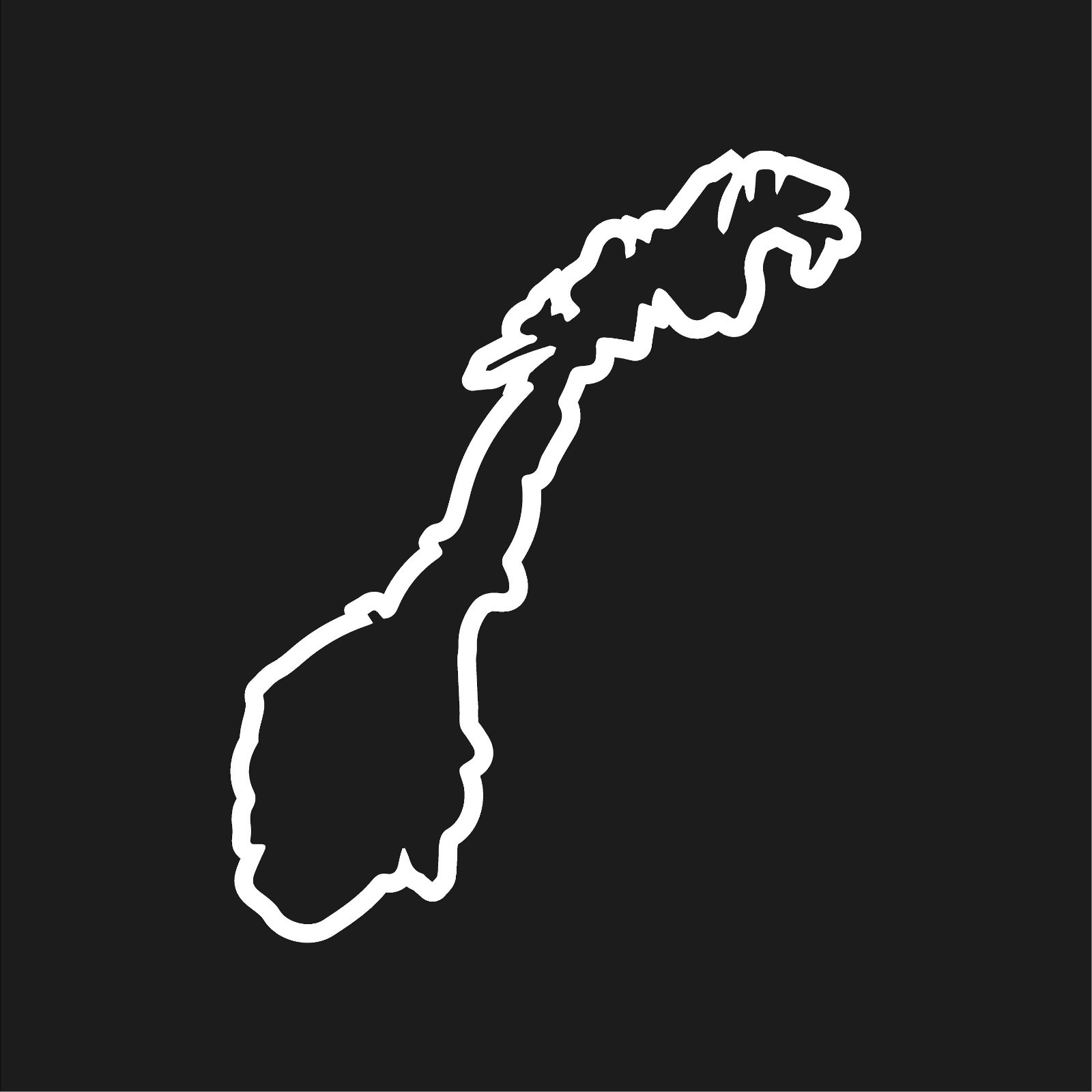 Norway Outline Vinyl Decal Country Hollow Center Norwegian Heritage sticker