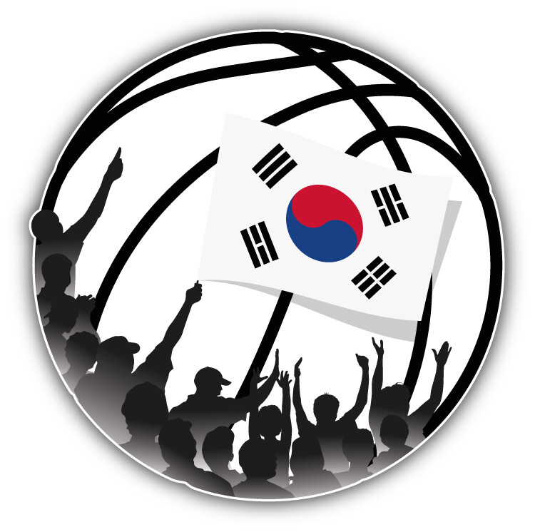 South Korea Flag Basketball Fans Inside Ball Car Bumper Sticker Decal