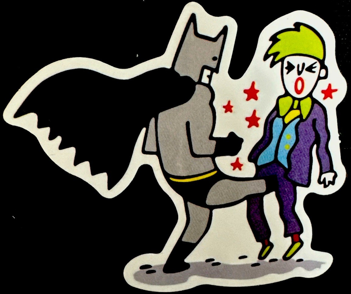 BATMAN AND JOKER STICKER✨🦇🃏💪🏼🃏🦇✨3 3/4” X 3 1/4”✨GLOSSY✨AWESOME✨💙💚💜✨💫
