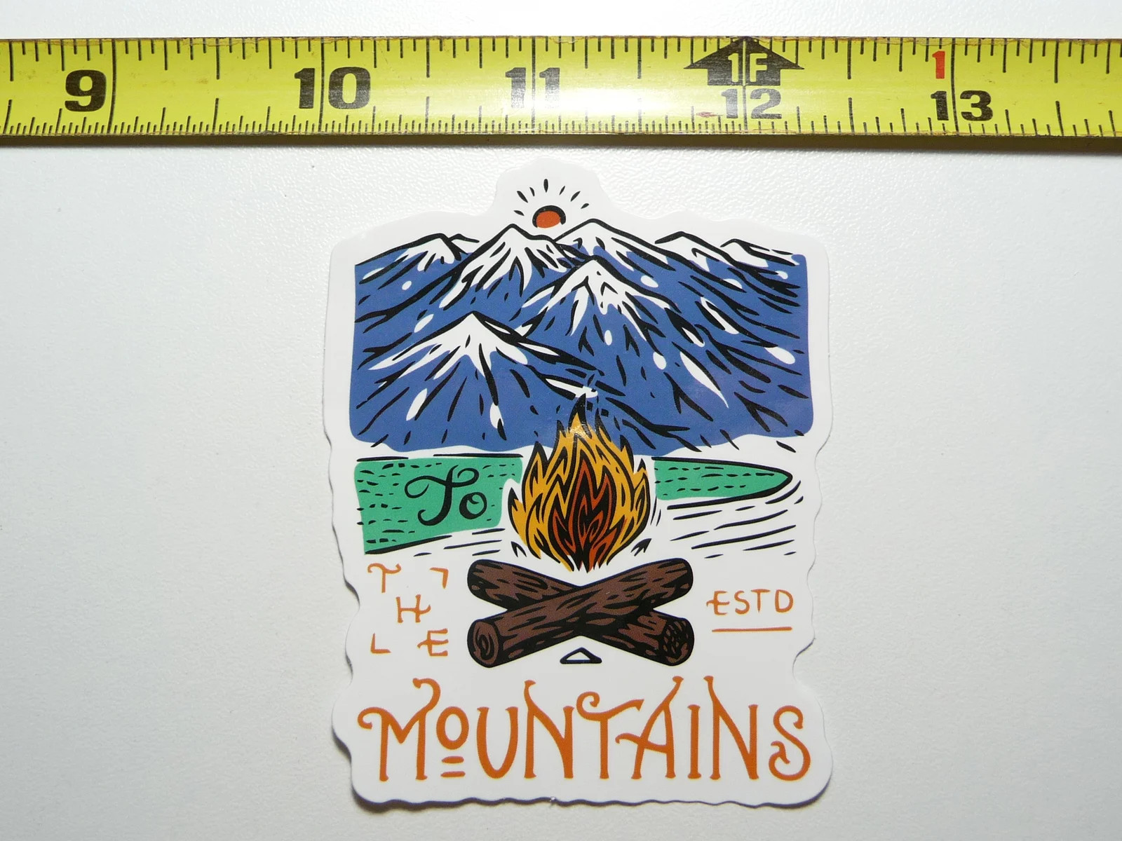 TO THE MOUNTAINS SMALL STICKER DECAL CAMPING S HIKE HIKING NATURE ADVENTURE