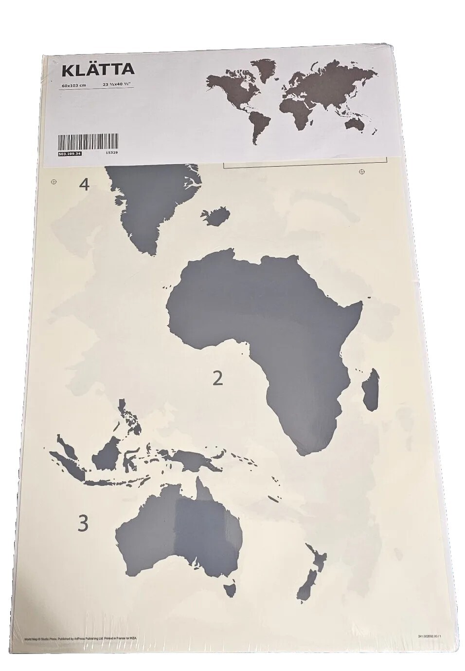 Ikea KLÄTTA Klatta World Map Layout Wall Stickers Decals