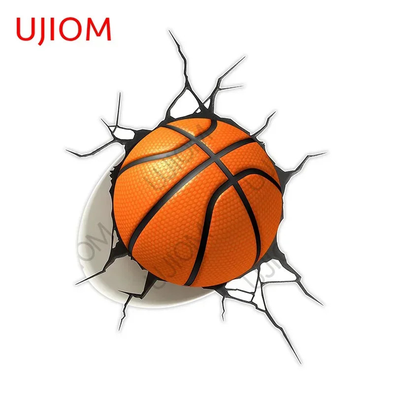 UJIOM 13cm Basketball Crack Creative Wall Sticker Scratch Proof Anime Decal