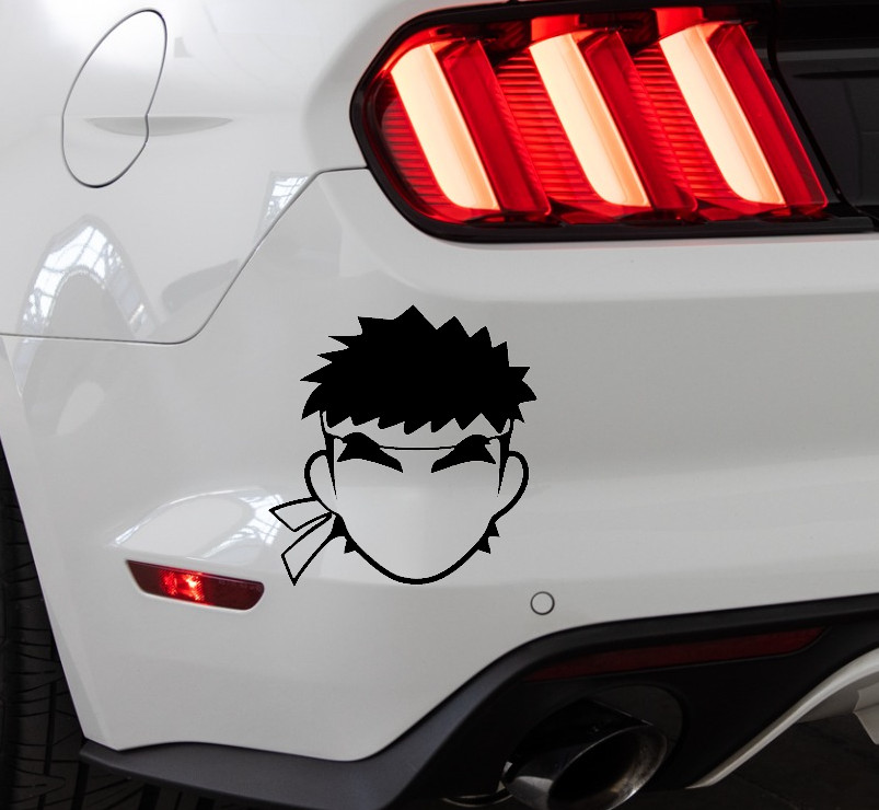 Street Fighter Ryu Super Smash Bros In/Outdoor Matte Black Vinyl Decal 3"x2.9"