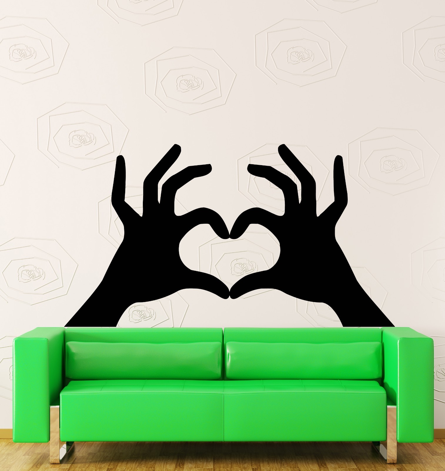Wall Sticker Hands Making Heart Very Romantic Decor for Girls Bedroom (z1420)