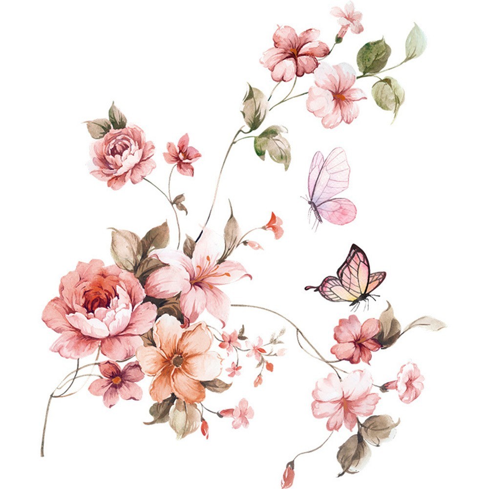 Wall Sticker Home Decoration Accessories Easy To Install Flower Shape PVC