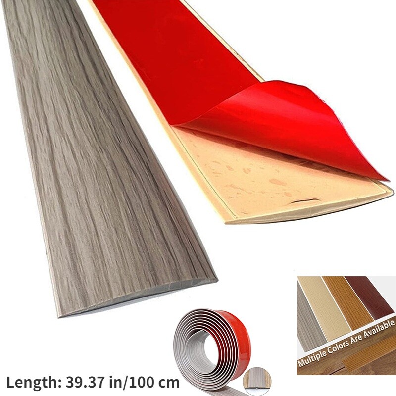 PVC Wood Graind Floor Transition Strip Self Adhesive Flat Door Edge Trim Tape 1M