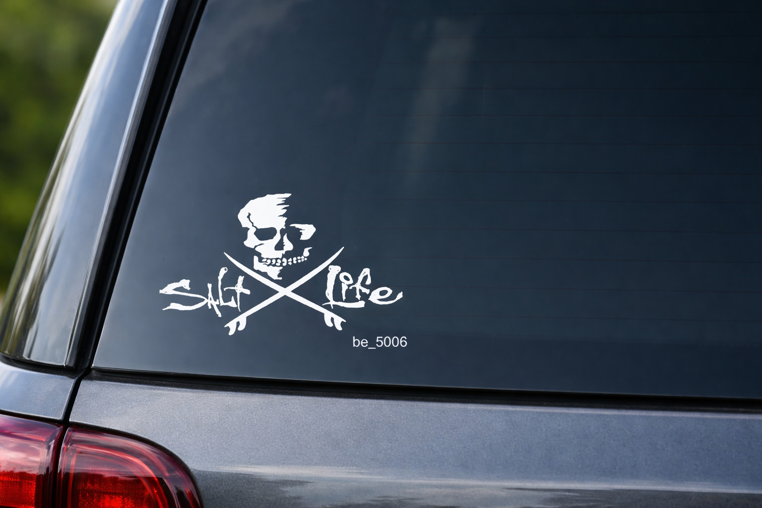 Skull Crossed Hooks Salt Life Style Vinyl Decal Car Window Sticker