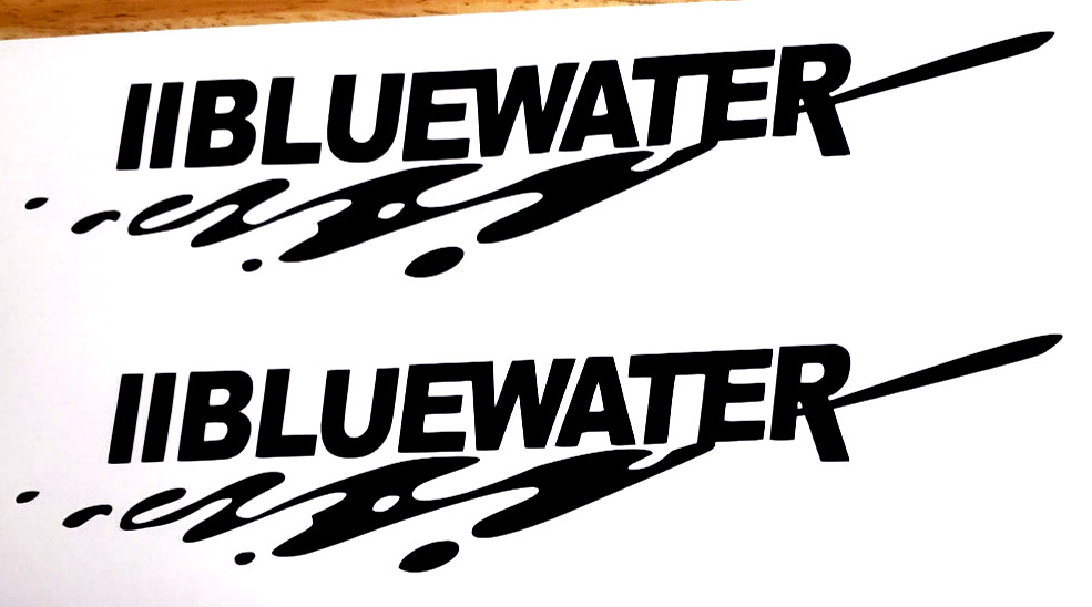 Bluewater Boat Decals Stickers 11" Gloss black (2) fast USA
