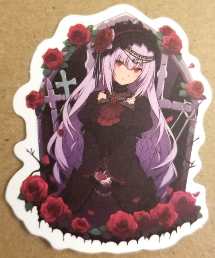 Halloween Sticker Girl Witch Vampire Purple Gothic Punk Rock Anime Manga Roses