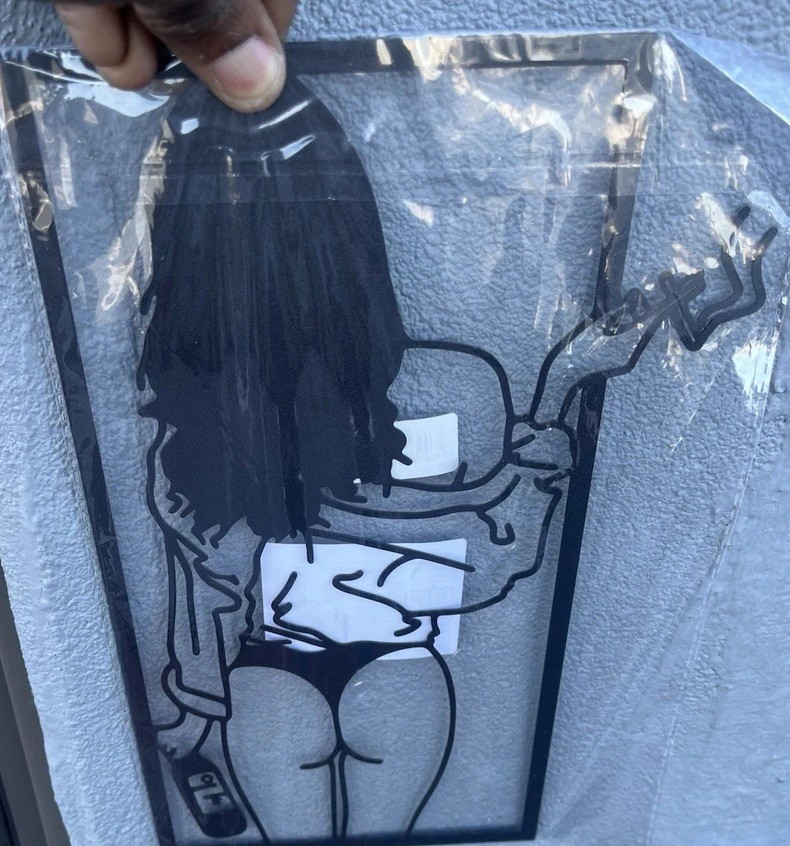 Modern metal Sillouette, Long day, Sexy Lady, “Midnight muse” Cutout Decal Metal