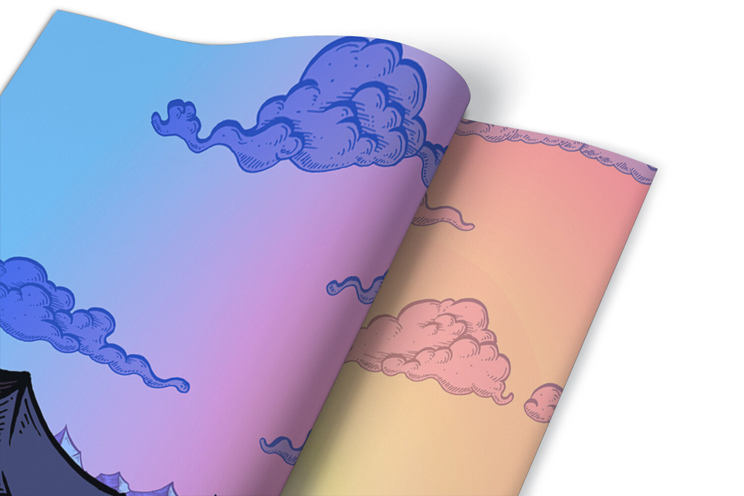 Worktop Covering Stickers Self Adhesive Vinyl Wrap Cloud mountains 100×50