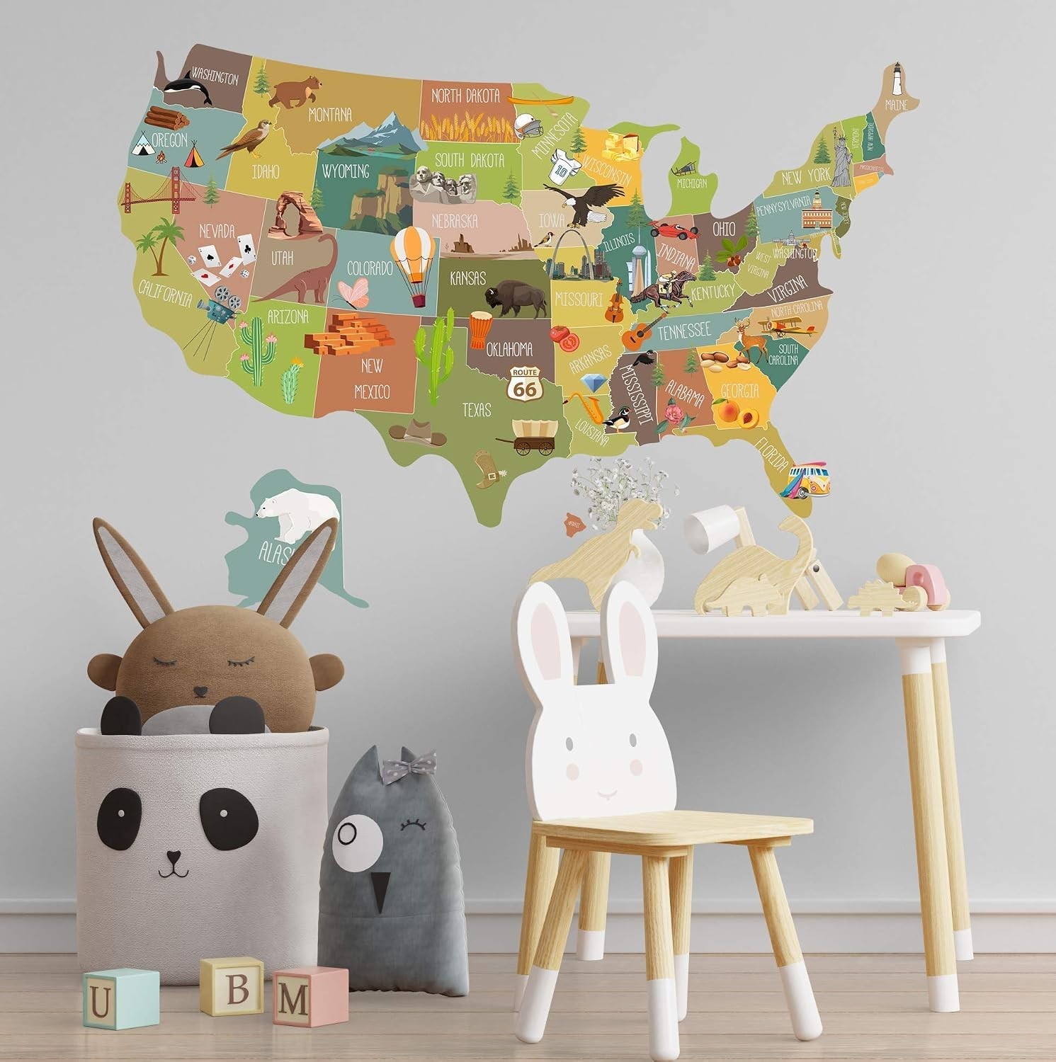 Kids Wall Decal Map Wall Decal Wall Sticker Peel Stick Decals