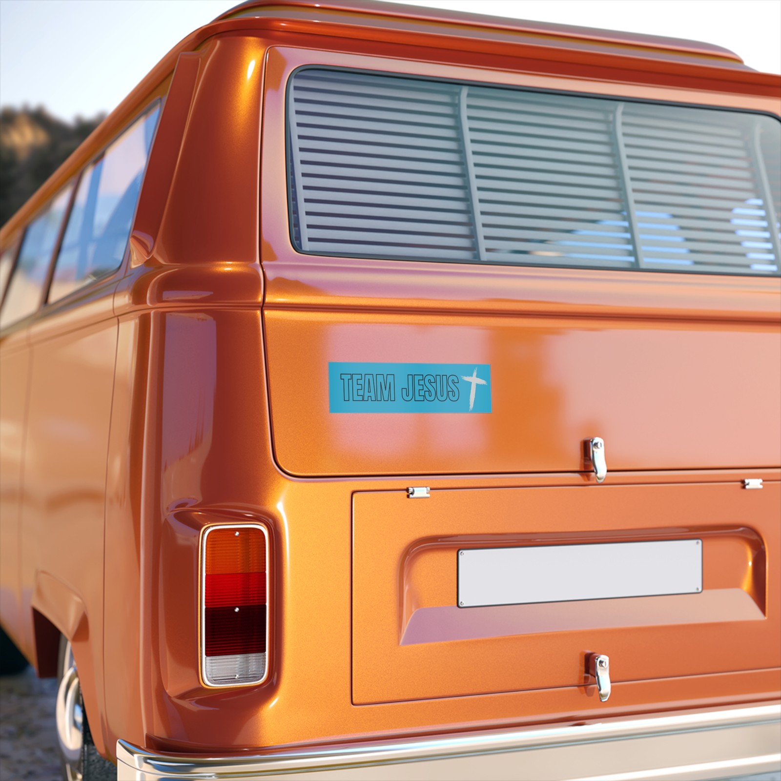 Team Jesus Turquoise Bumper Stickers, Jesus, Christian, Faithful, Gifts, Vehicle