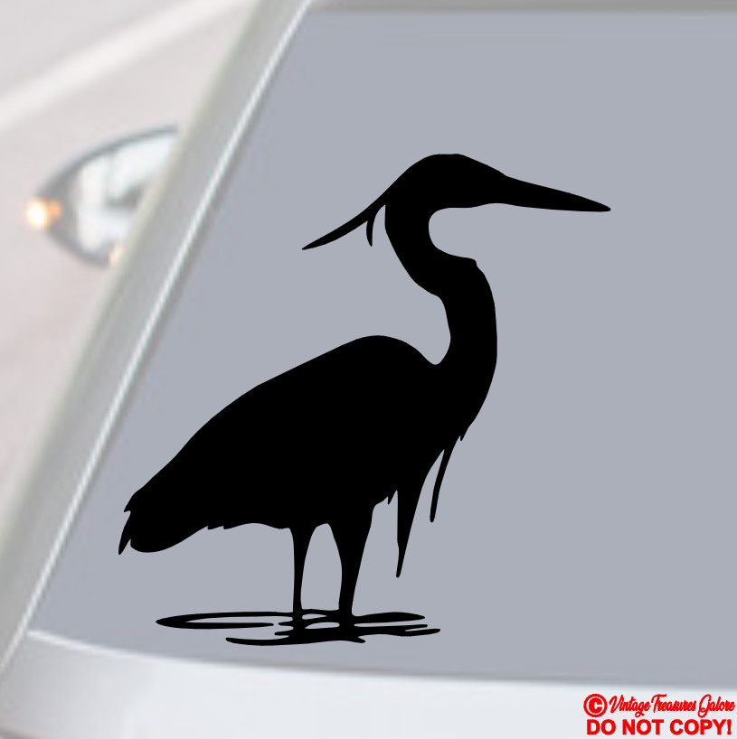 BIRD Vinyl Decal Sticker Car Window Wall Bumper Laptop Great Blue Heron Avian