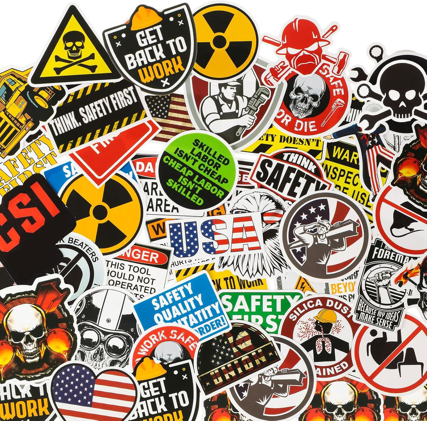 Outus 300 Pieces Hard Hat Stickers for Adults Funny Stickers for Toolbox Helmet