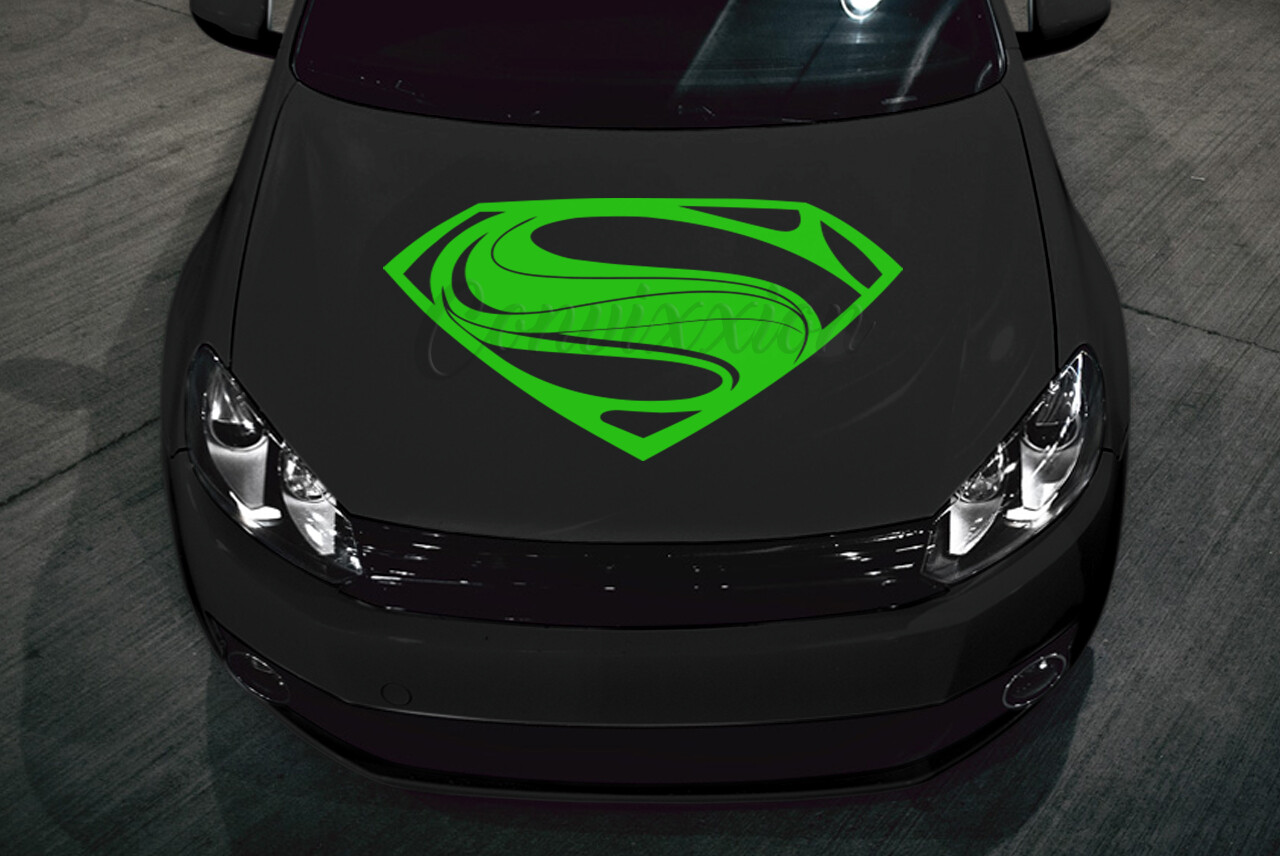 Superman Hood Decal Car Truck Door Glass Vinyl 32" S Shield Single Color