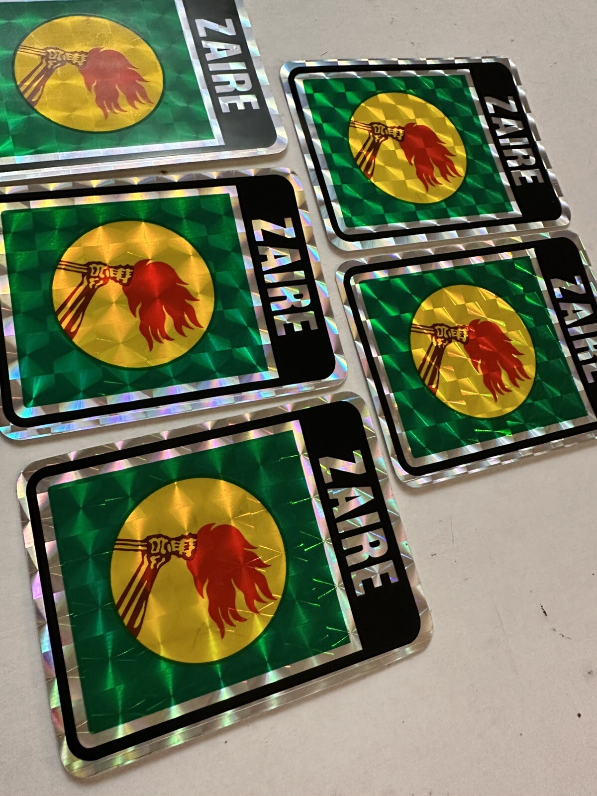 Lot Of 5 Zaire Country Flag Sticker Decal – New Old Stock!