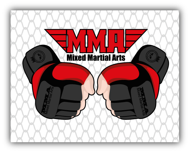 MMA Mixed Martial Arts Hands Car Bumper Sticker Decal