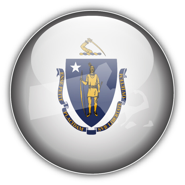 Massachusetts USA State Glossy Seal Car Bumper Sticker Decal