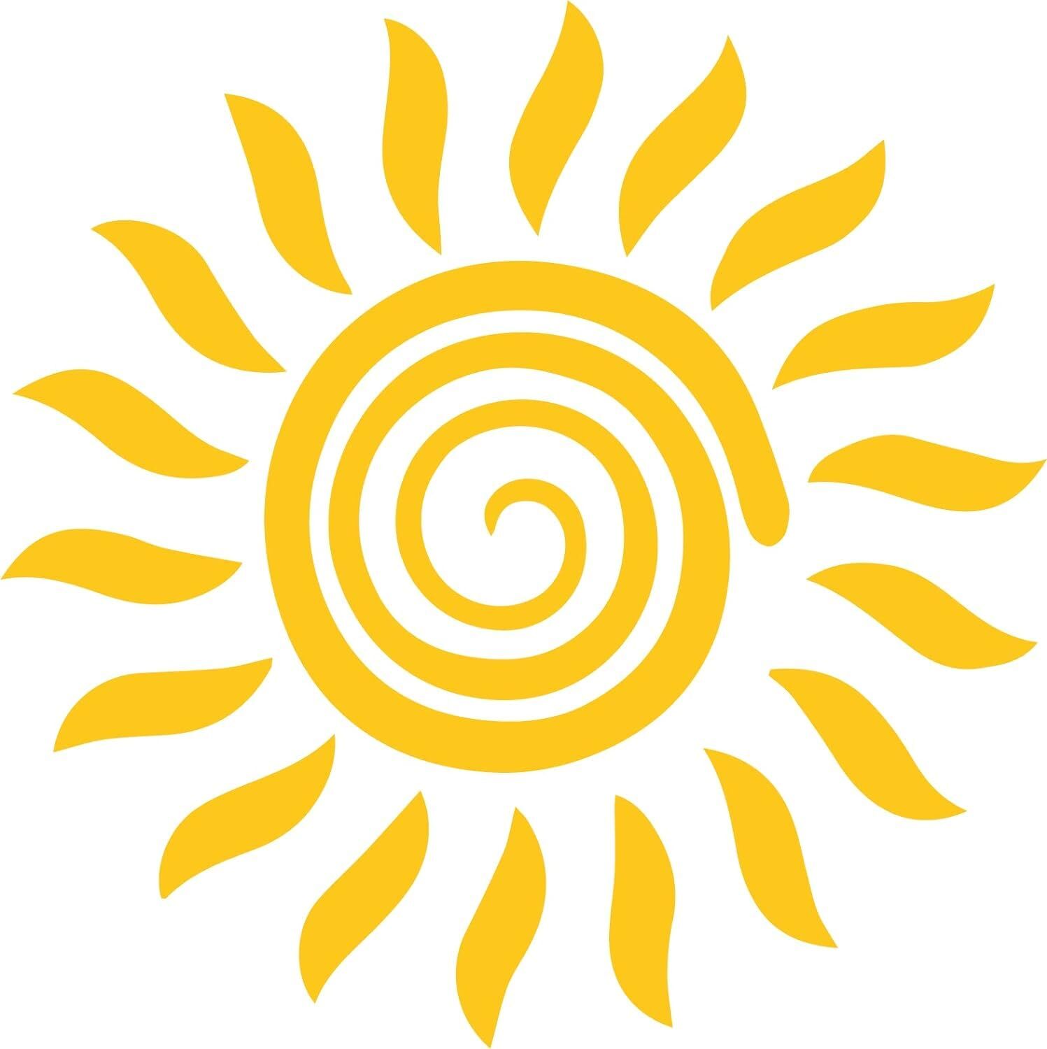 Chase Grace Studio Tribal Sun Vinyl Decal Sticker|Yellow|Cars Trucks SUVs Vans