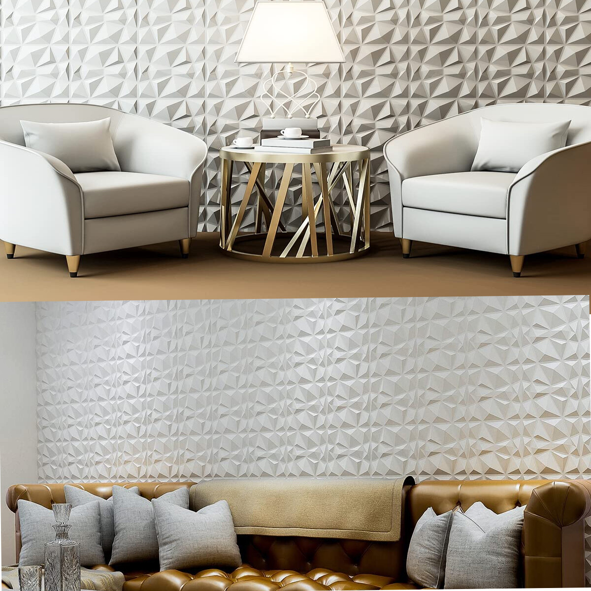 12pcs 3D Wall Decor 3D Wall Panels PVC 3D Wall Decoration Home DIY 11.8"(30cm)