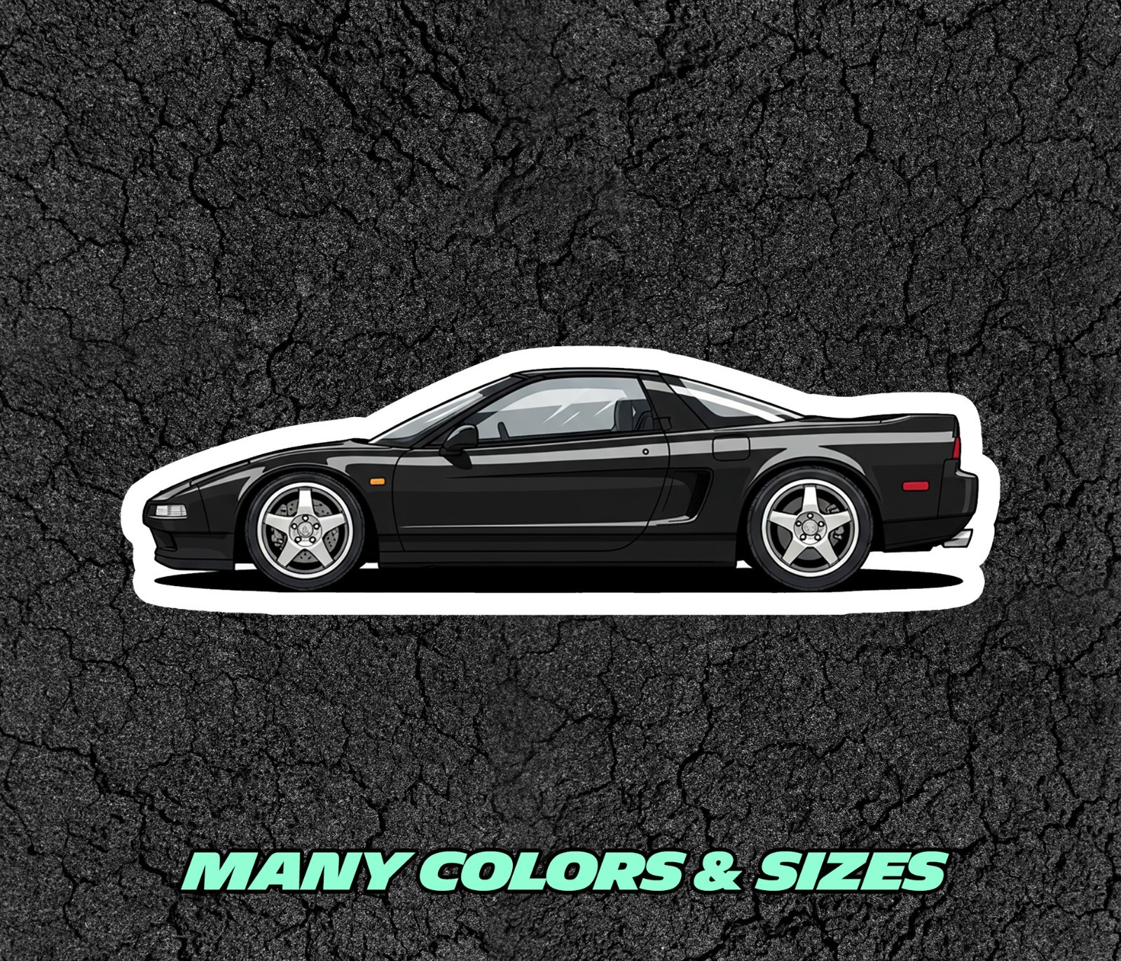 JDM Honda NSX NA1/NA2 Car Profile Sticker Laptop, Book, Phone, Windows