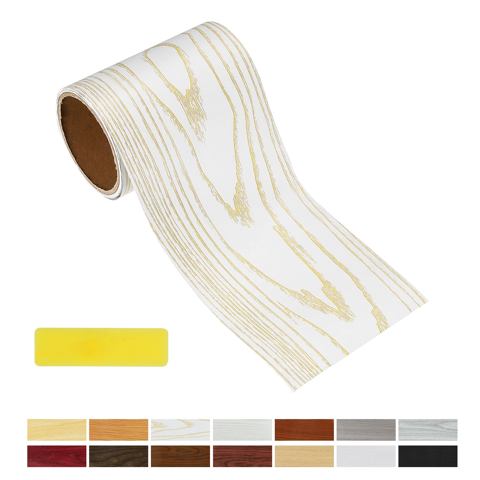 Wood Grain Repair Tape, 4.72 Inch x 16.4 ft Self Adhesive, Yellow Oak