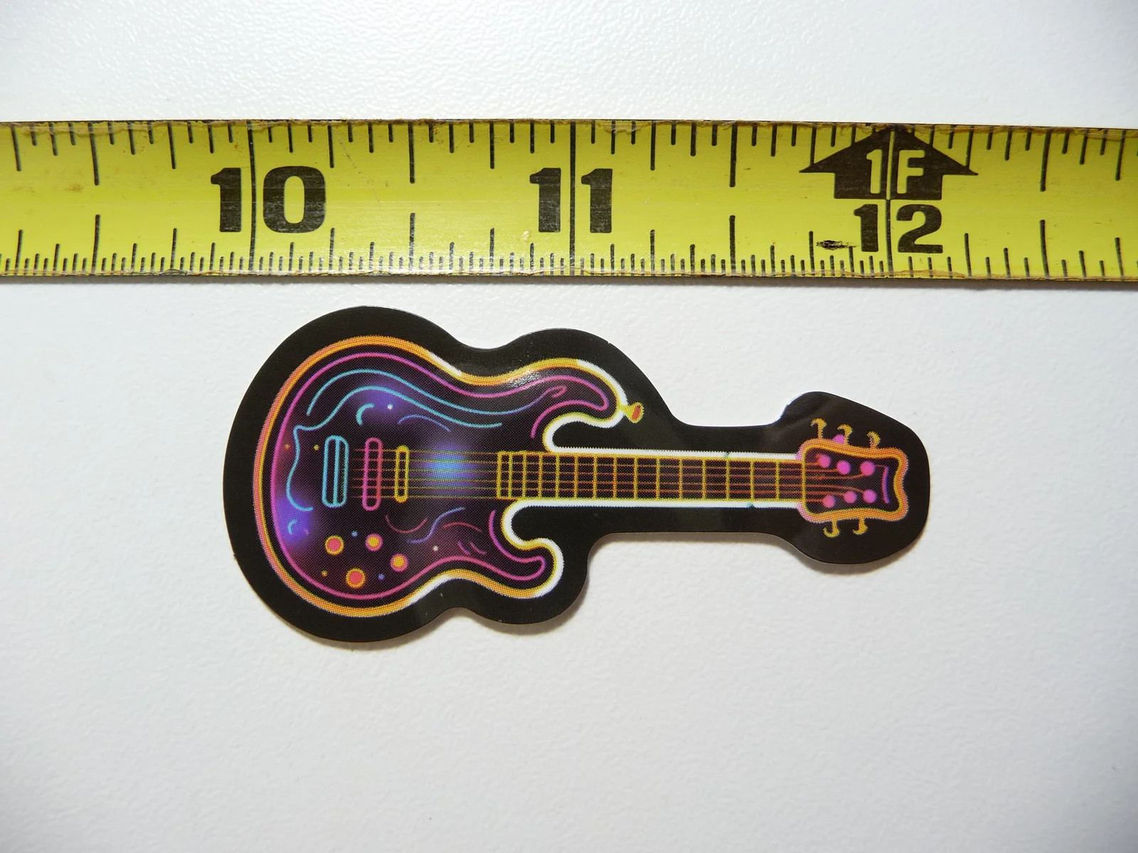 ELECTRIC GUITAR SMALL STICKER DECAL NEON STYLE FUN COLORFUL DECO FUNNY