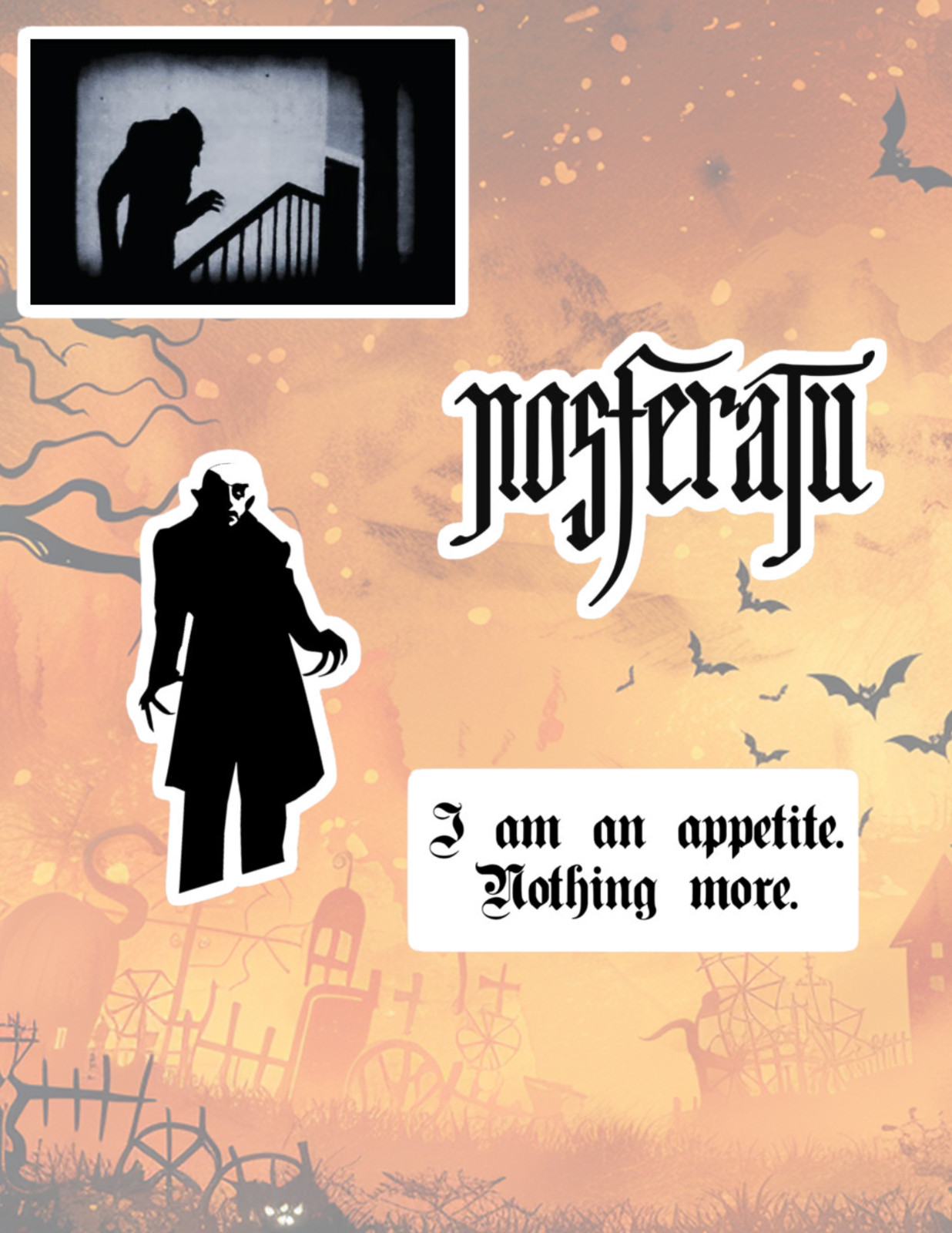 Nosferatu Monster 4pc Sticker Pack
