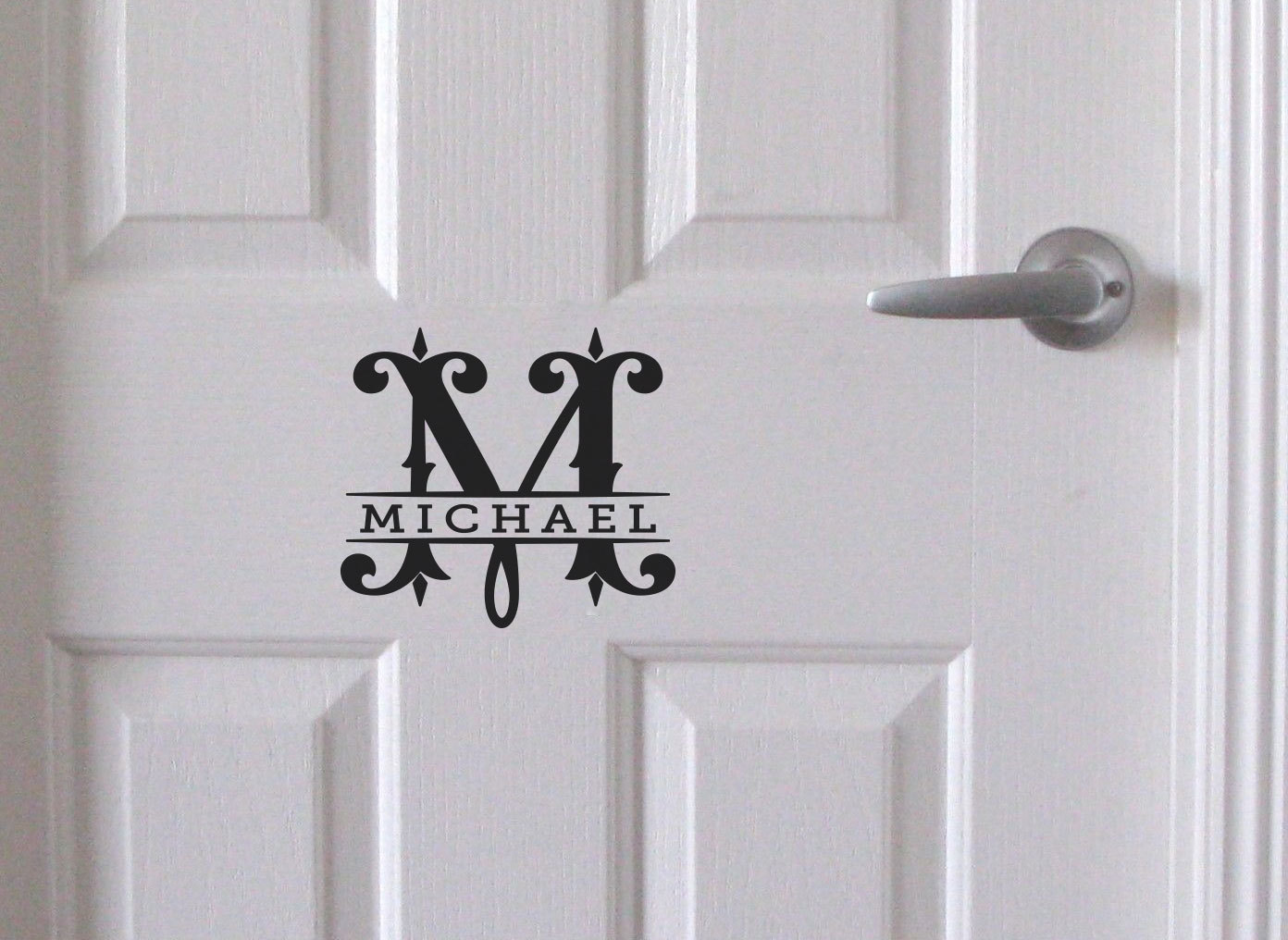 Custom Monogram Split Name Wall Door Sticker Personalized Decal 10-100cm