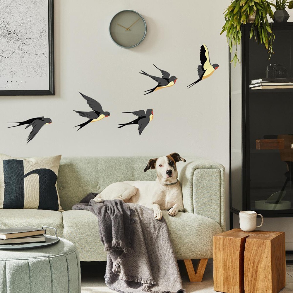 Cute Swallows Large Set Removable Wall Stickers Birds Decal Bird Premium Decor