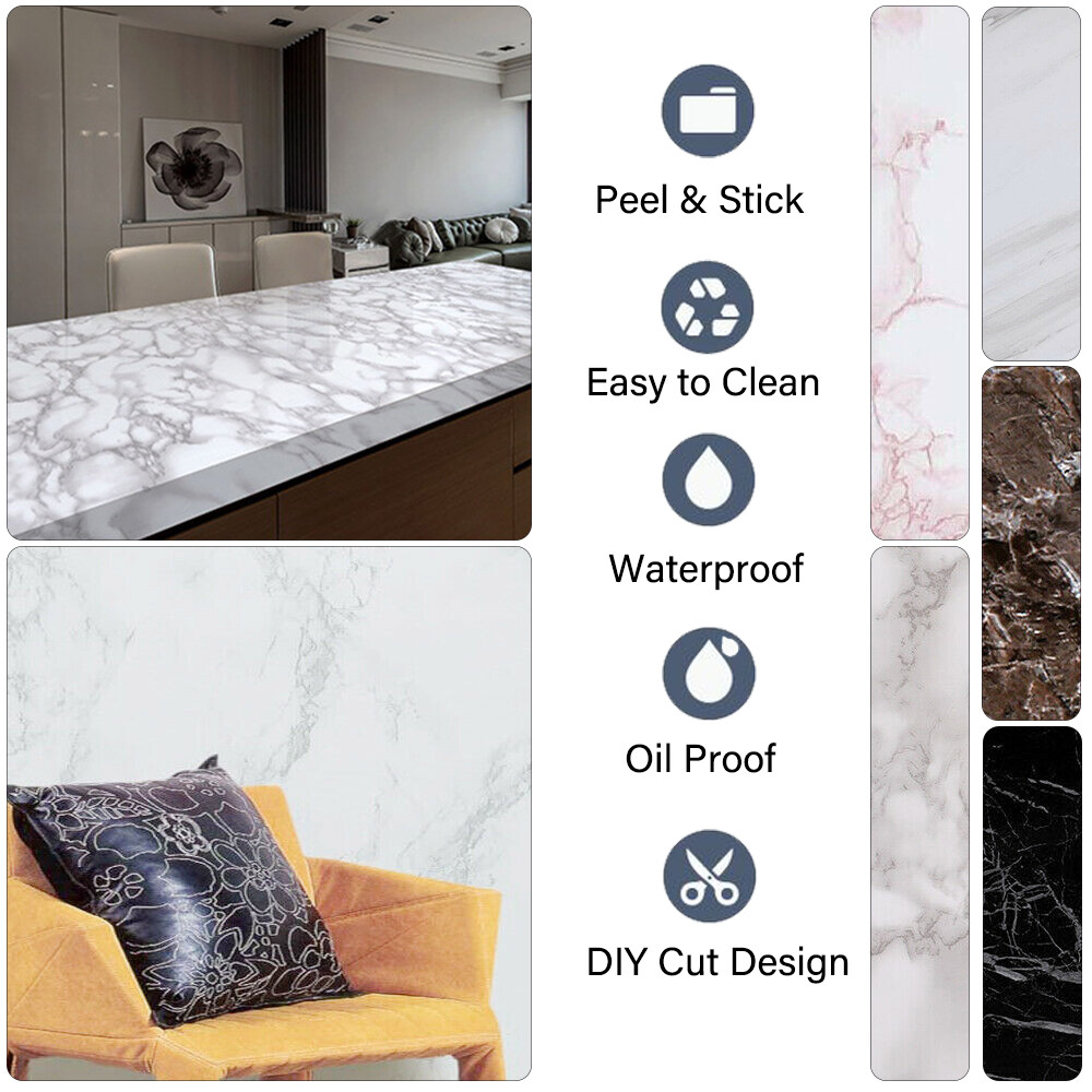 Marble Contact Vinyl Paper Self Adhesive Peel Stick Wallpaper Kitchen Countertop