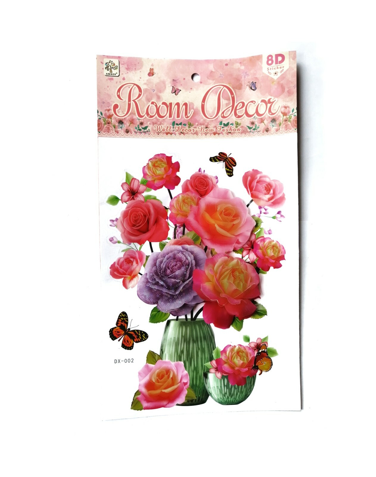 3D Beautiful Home Decoration Wall Art Sticker Flower Vase with Butterflies NEW