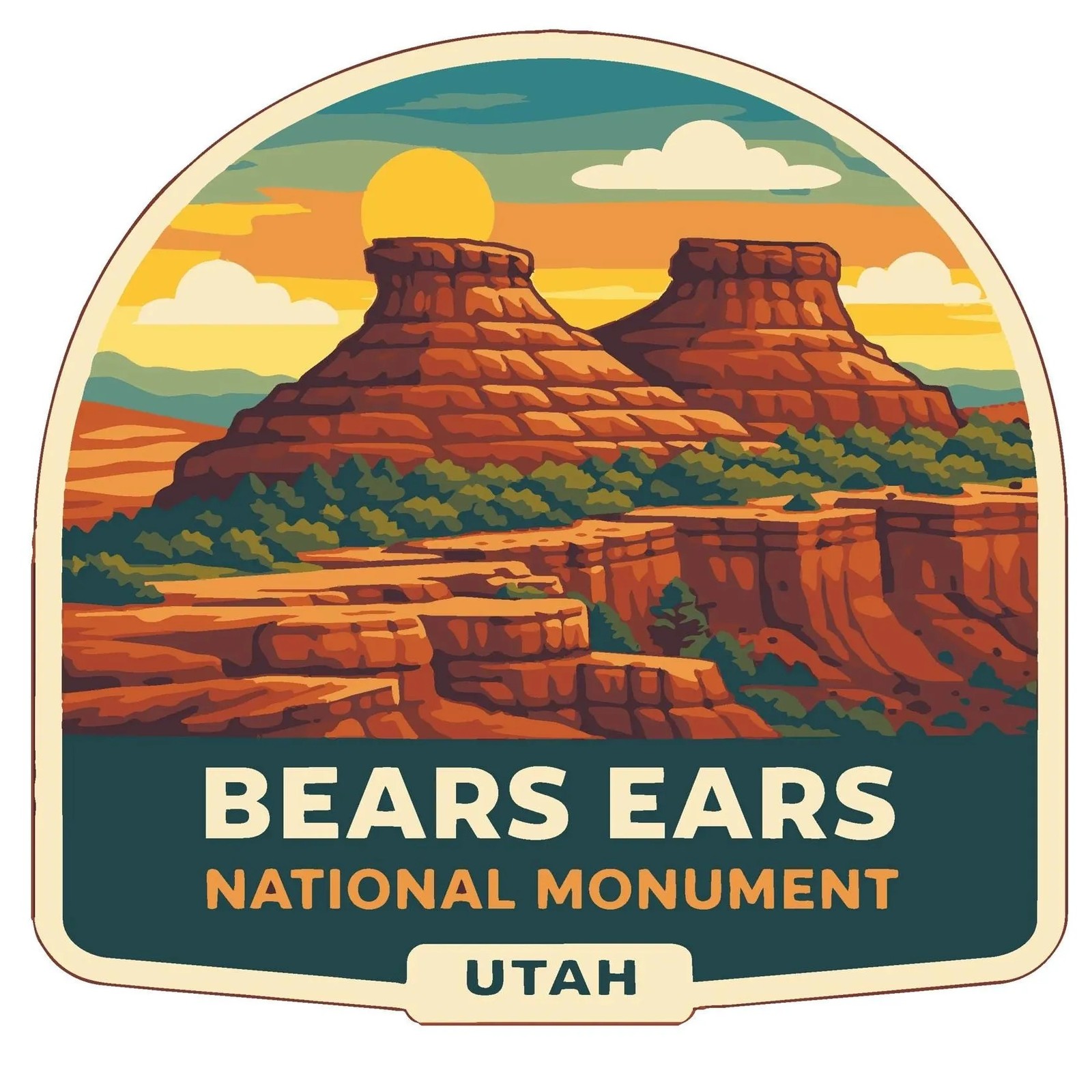 Bears Ears Utah Sticker Decal Vinyl Die-Cut US National Monuments Series