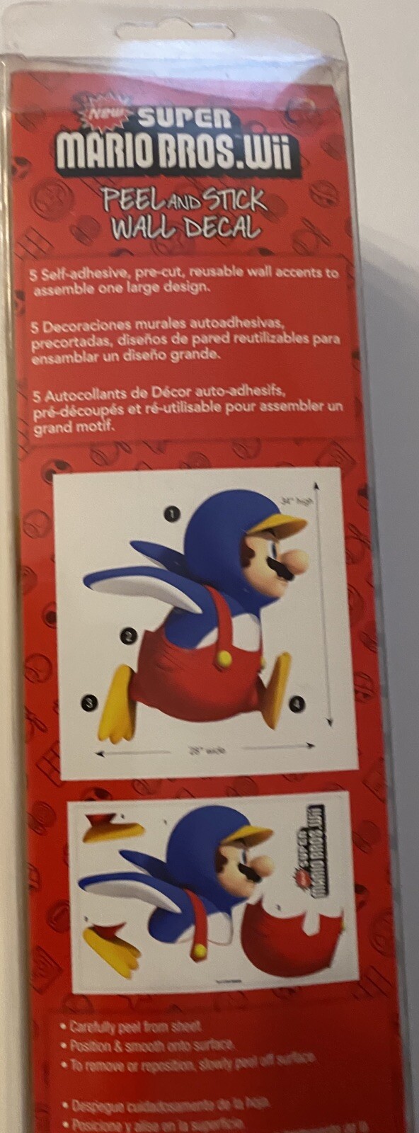 Giant Nintendo Super Mario Galaxy Mario In Penguin Outfit Wall Decal