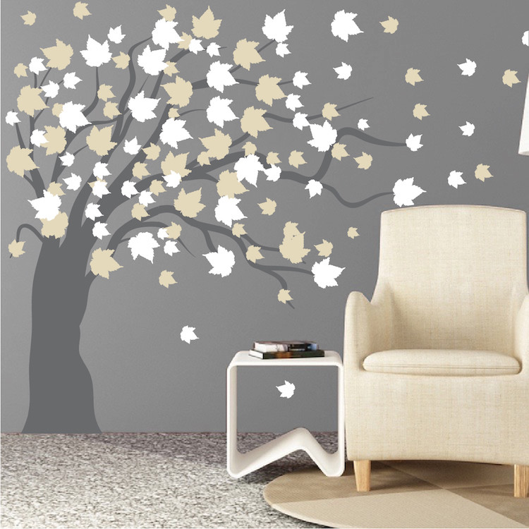 Autumn Spring Tree Wall Decal Wallpaper Floral Plant Life Removable Design, b35
