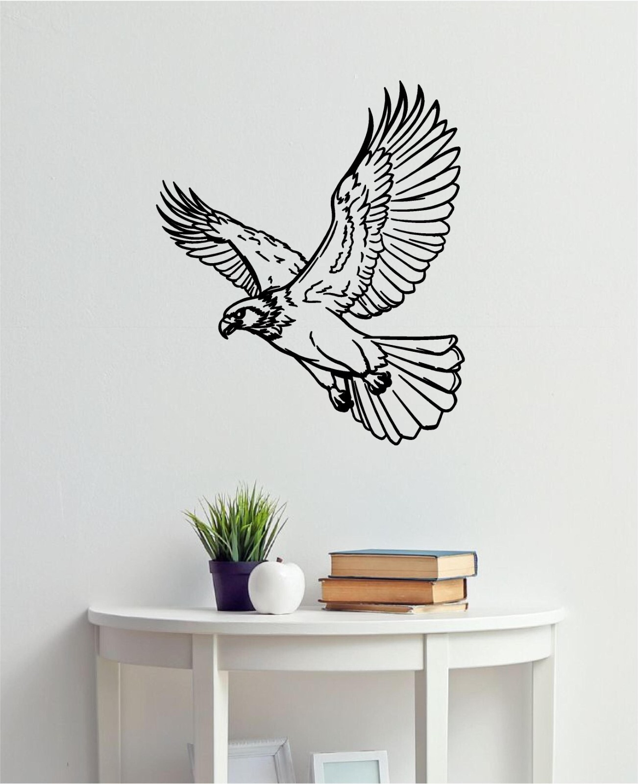 Eagle Flying Outline Vinyl Wall Art Patriotic Symbol Detailed Graphic Decal