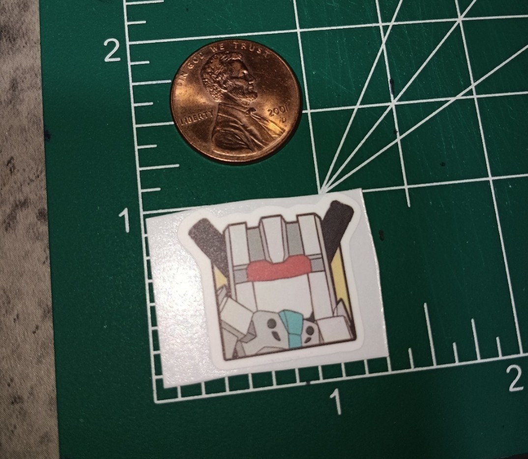 TRANSFORMERS X MENASOR 1X1 INCH STICKER X CELL PHONE COVER STICKER X HIGH-GLOSS