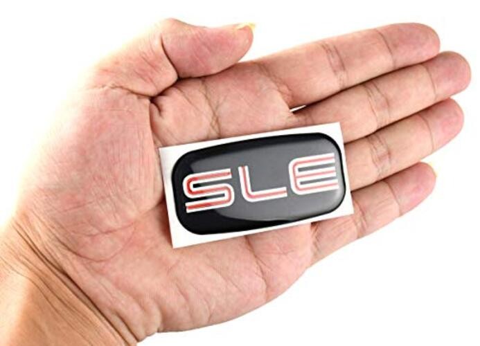 2X SLE Emblems 3D Nameplate Sticker Replacement for GMC Chevrolet Sierra